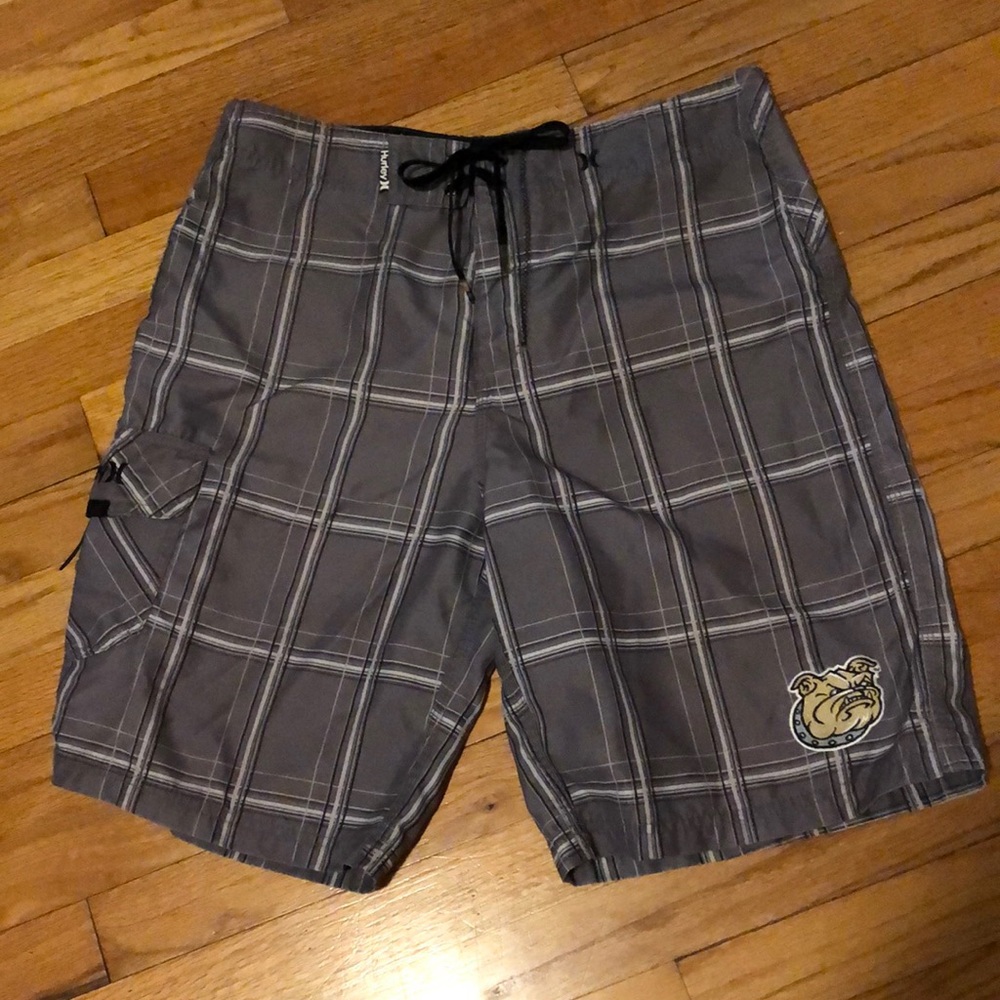 Hurley Gray Plaid Men’s Board Shorts